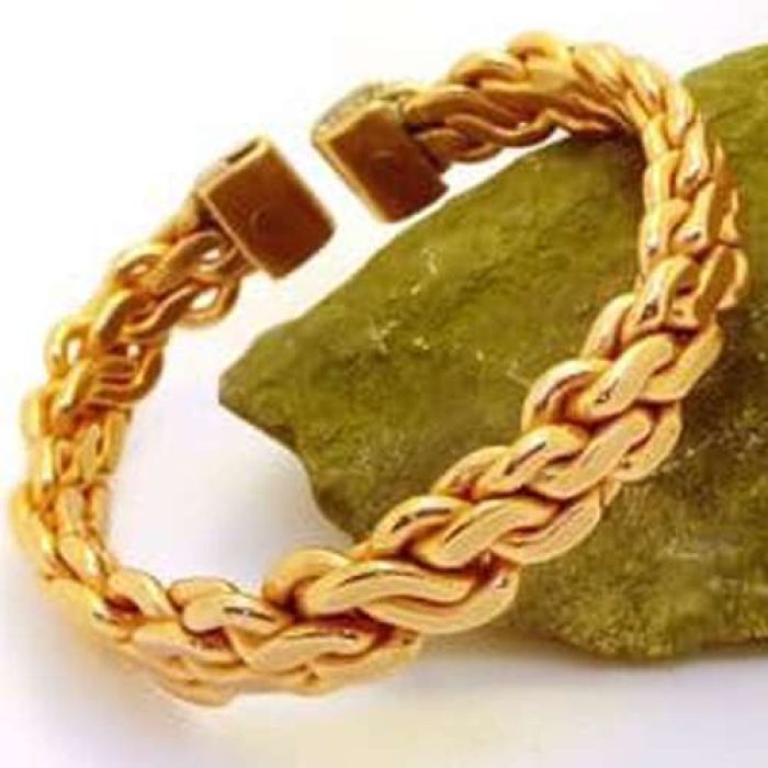 M96: Heavy Flattened Copper Knit Bracelet