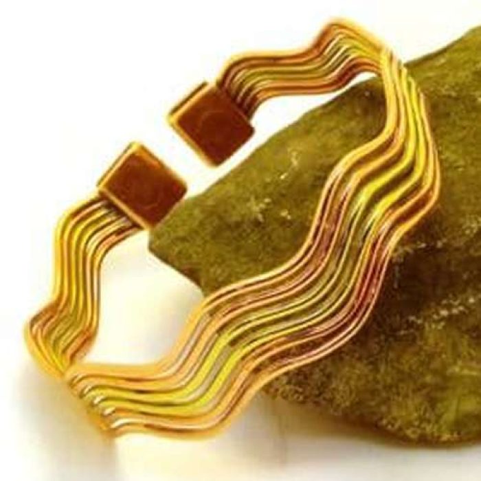 m98-productpage M98: Copper & Brass Light Wave Bracelet